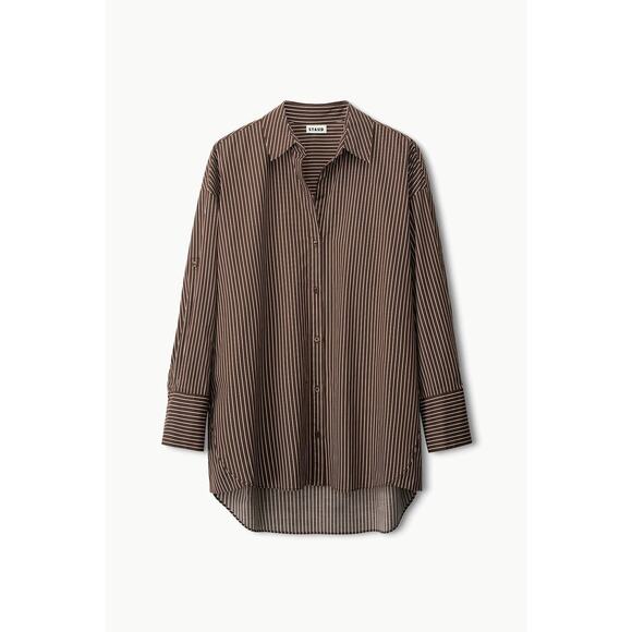 STAUD Sandbar Top - M - Dark Oak Micro Stripe - Picture 1 of 5
